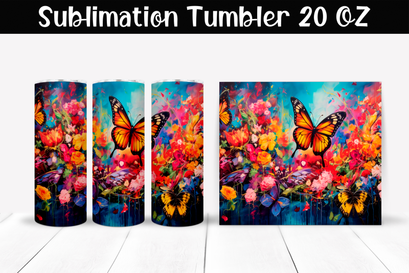 butterfly-sublimation-tumbler-wrap-20-oz