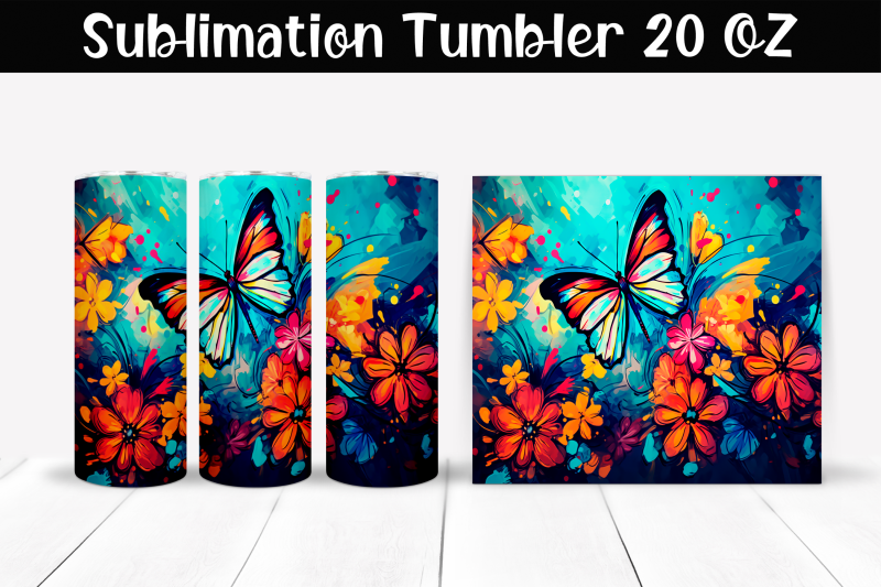 butterfly-sublimation-tumbler-wrap-20-oz