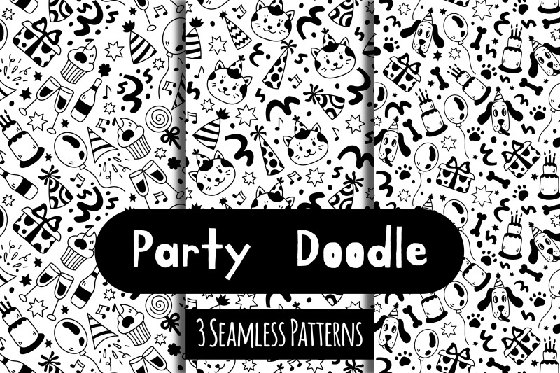 party-doodle-seamless-patterns