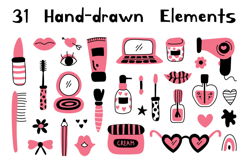 pink-makeup-doodles