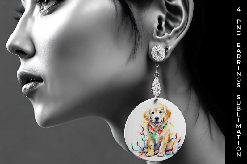 christmas-golden-retriever-dog-png-round-earrings-sublimation-bundle