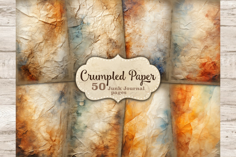 crumpled-paper-junk-journal-pages-vintage-collage-sheet