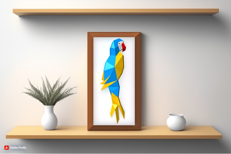 diy-papercraf-parrot-wall-art