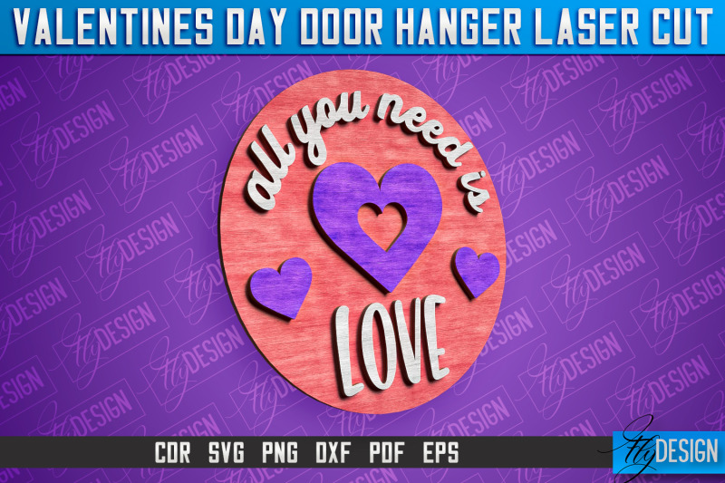 valentines-day-door-hanger-laser-cut-svg-laser-cut-file-cnc-files