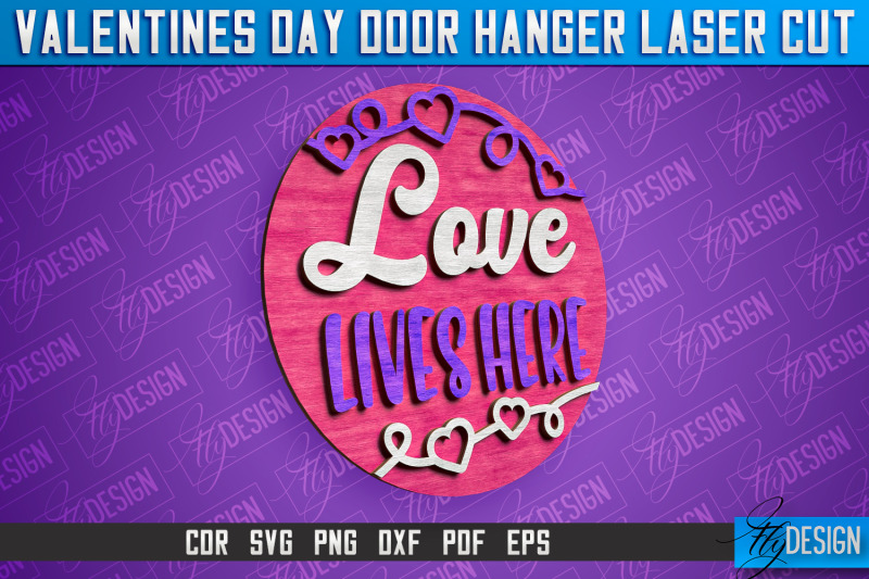 valentines-day-door-hanger-laser-cut-svg-laser-cut-file-cnc-files