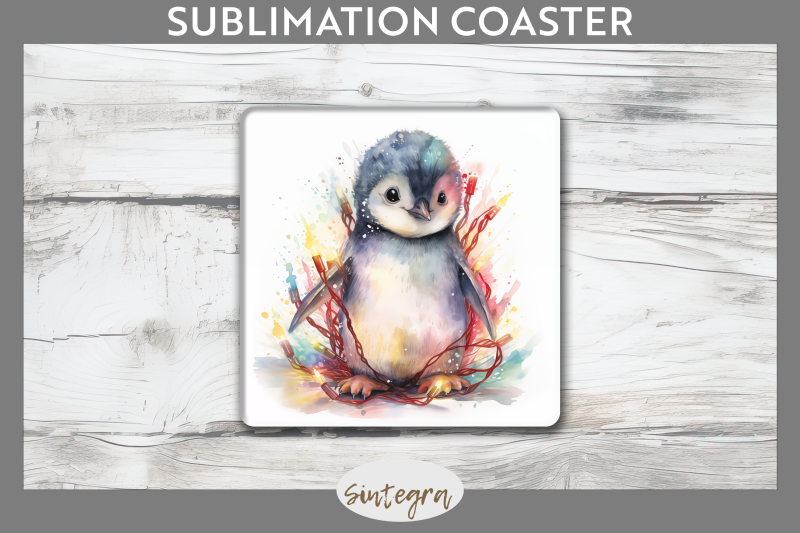 christmas-penguin-animal-entangled-in-lights-square-coaster-sublimatio