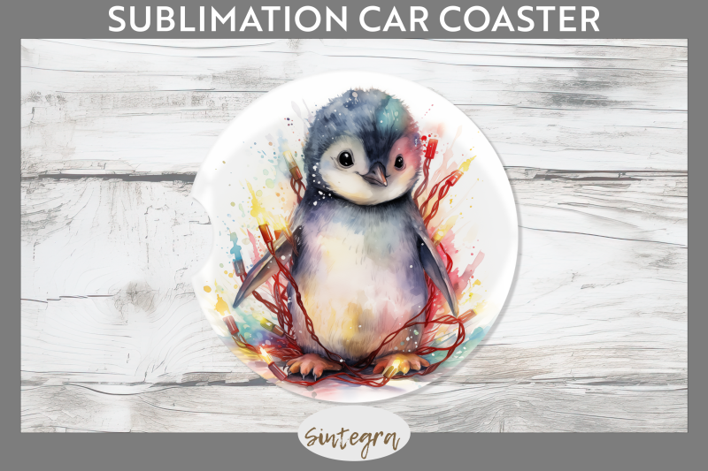 christmas-penguin-animal-entangled-in-lights-car-coaster-sublimation