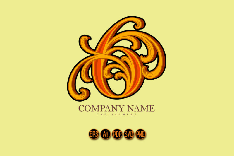 elegant-lettering-number-6-monogram-logo