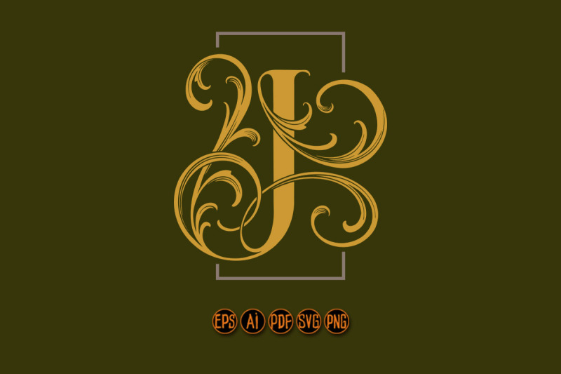 regal-vintage-letter-j-monogram-logo-elegance