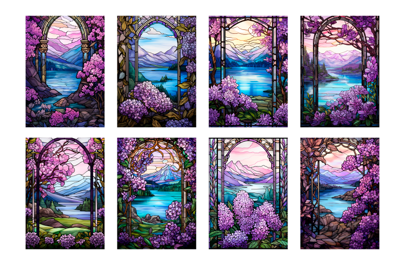 8-lilac-stained-glass-posters-cards