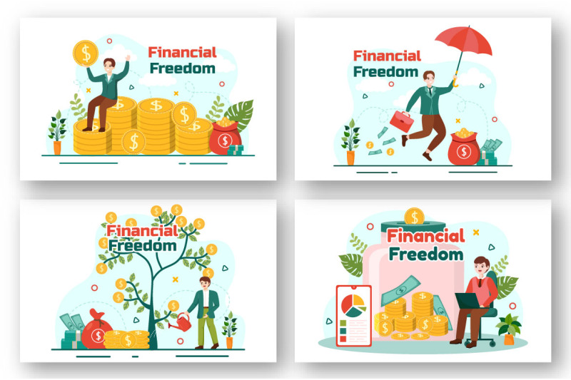 12-financial-freedom-vector-illustration