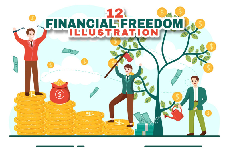 12-financial-freedom-vector-illustration