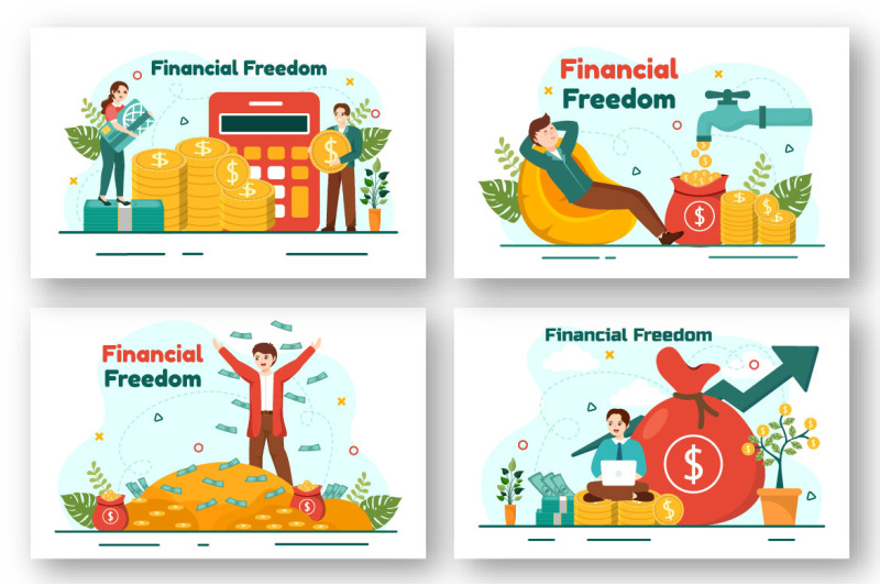 12-financial-freedom-vector-illustration