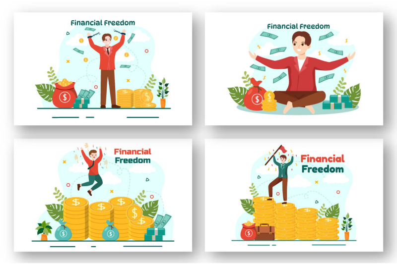 12-financial-freedom-vector-illustration