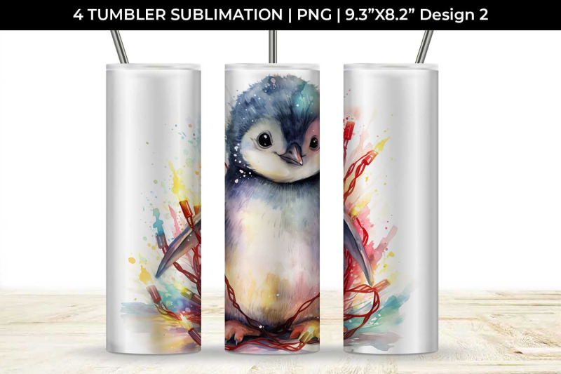 christmas-penguin-animal-tumbler-sublimation-20-oz-skinny-bundle