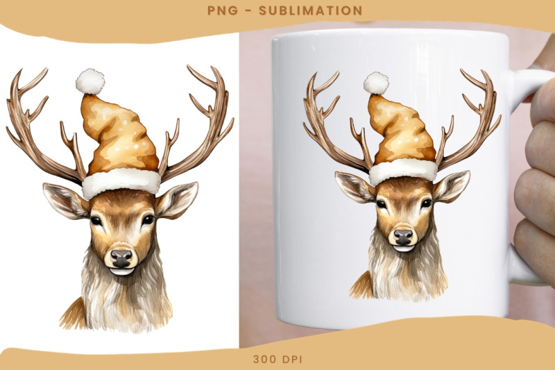 gold-christmas-deer-sublimation-design-instant-download