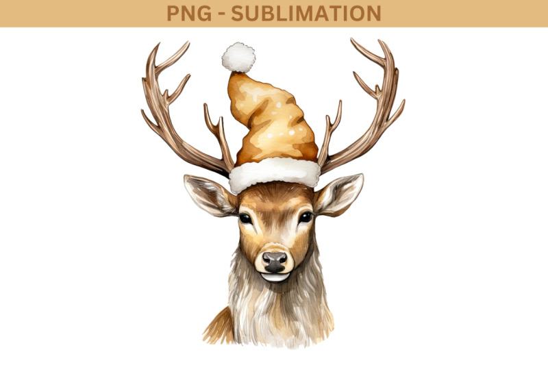 gold-christmas-deer-sublimation-design-instant-download