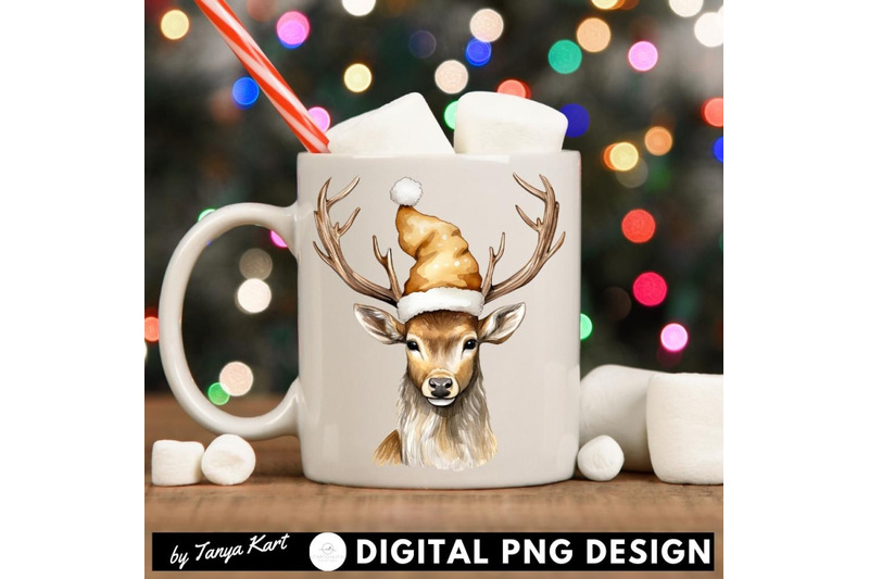 gold-christmas-deer-sublimation-design-instant-download