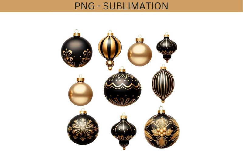 black-christmas-ball-ornaments-aesthetic-art-prints