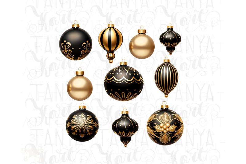 black-christmas-ball-ornaments-aesthetic-art-prints