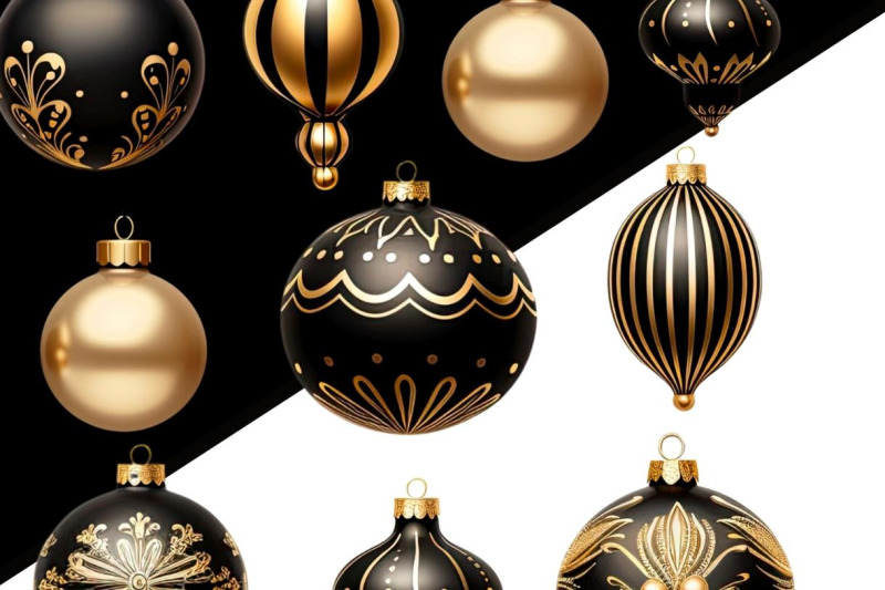 black-christmas-ball-ornaments-aesthetic-art-prints