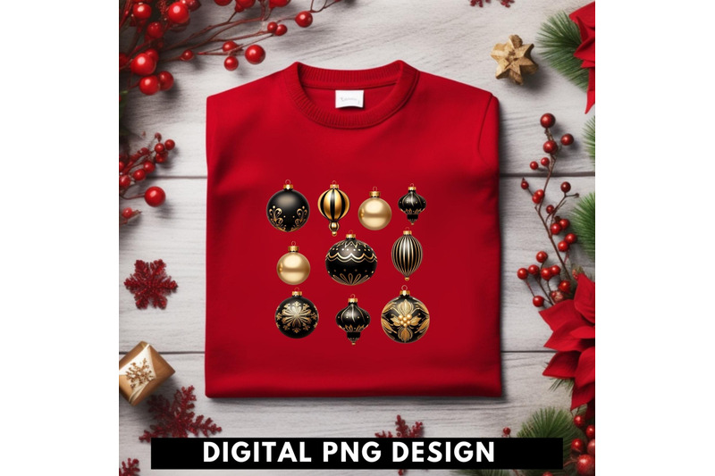 black-christmas-ball-ornaments-aesthetic-art-prints