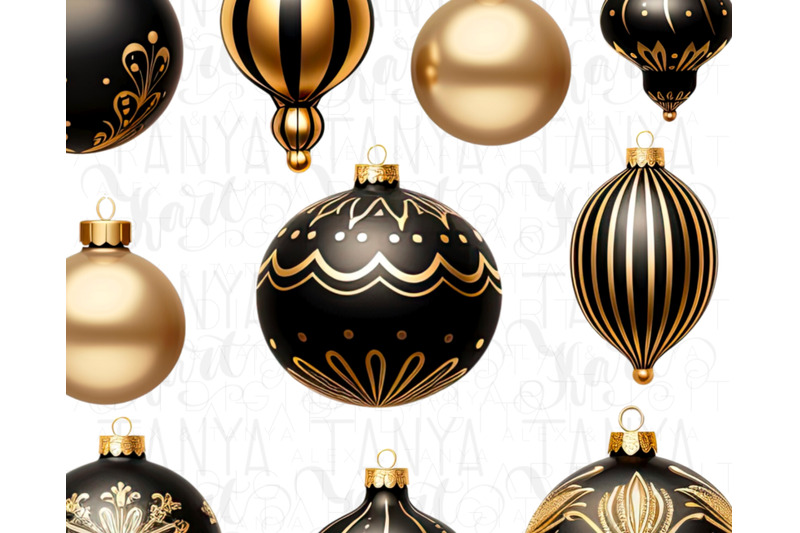 black-christmas-ball-ornaments-aesthetic-art-prints