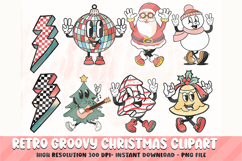 retro-groovy-christmas-clipart-bundle