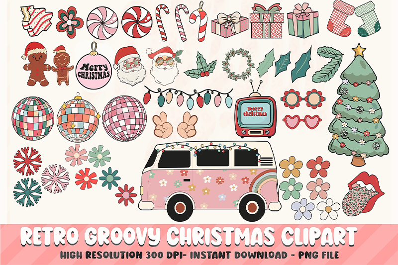 retro-groovy-christmas-clipart-bundle