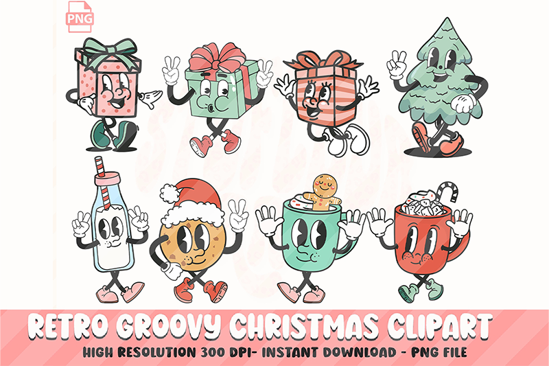 retro-groovy-christmas-clipart-bundle