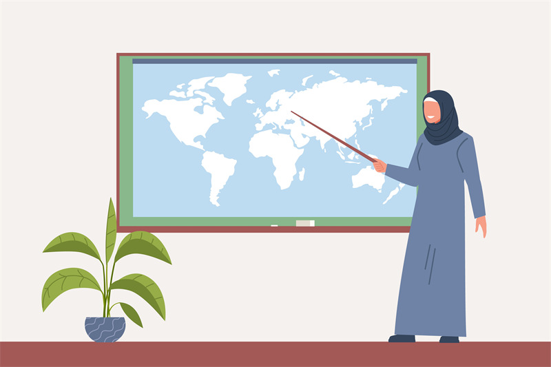 arab-female-teacher-in-hijab-stands-with-pointer-near-blackboard-in-he