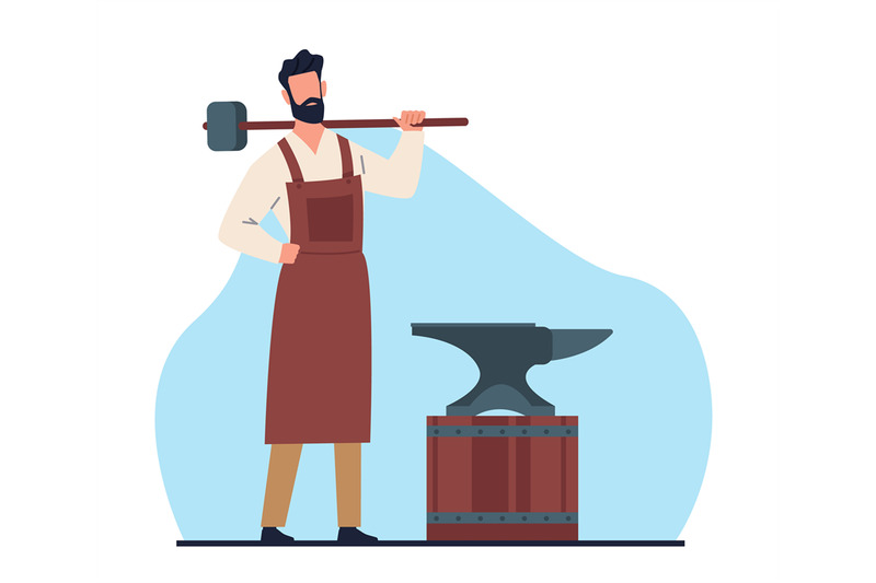 blacksmith-with-hammer-in-foundry-near-anvil-man-holding-sledgehammer