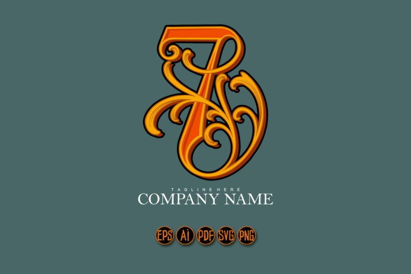 vintage-elegance-number-7-monogram-logo