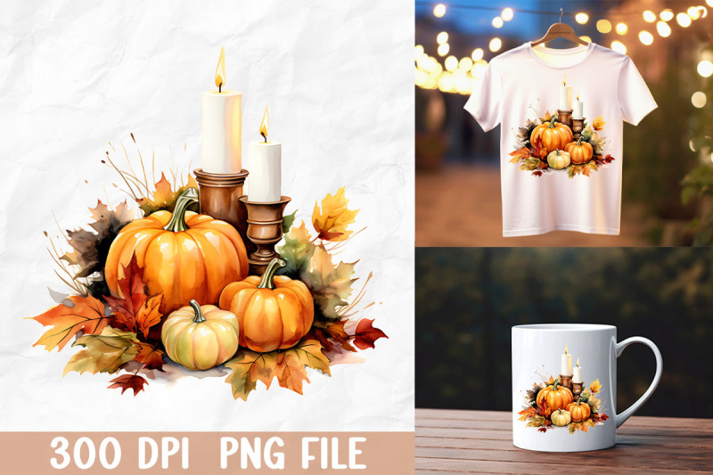 fall-vibe-with-candle-and-pumpkins