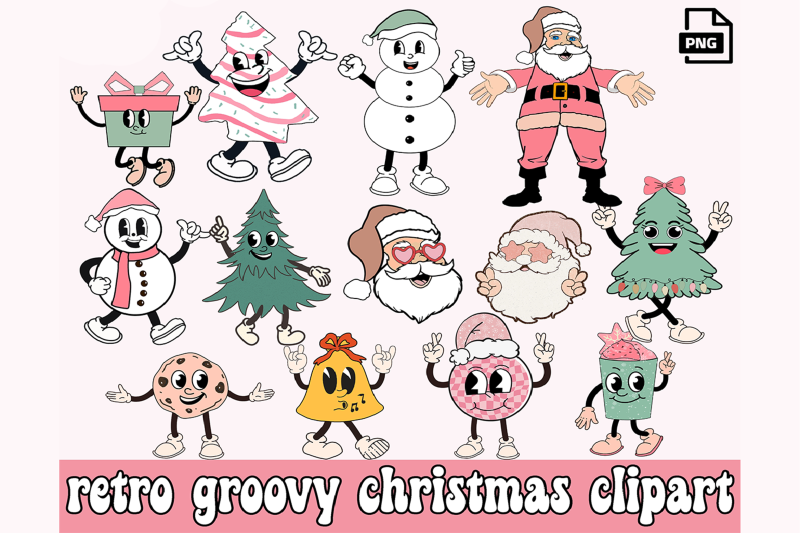 retro-christmas-clipart-png-bundle