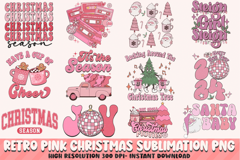 pink-christmas-png-bundle