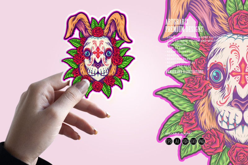 elegance-muertos-floral-rabbit