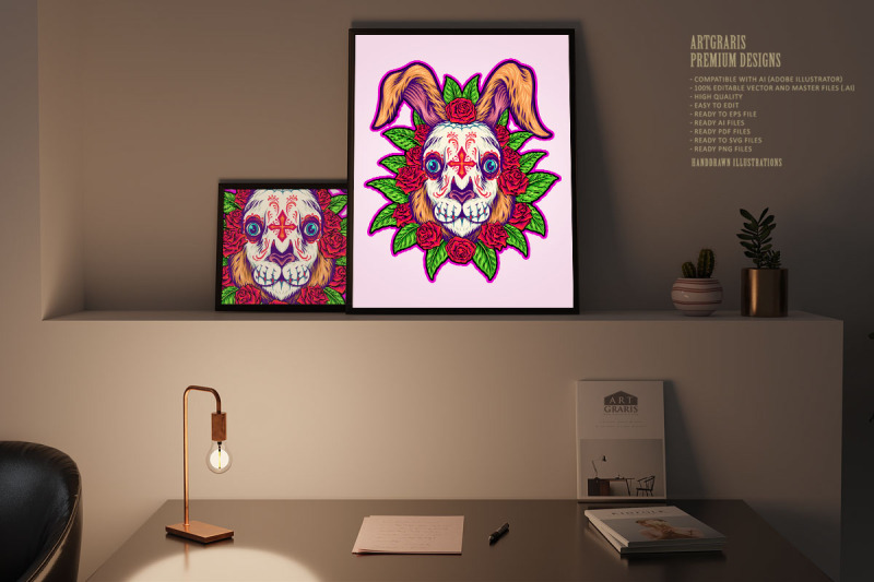 elegance-muertos-floral-rabbit