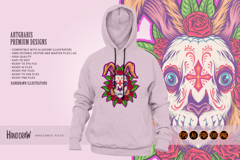 elegance-muertos-floral-rabbit