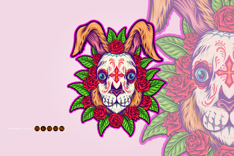 elegance-muertos-floral-rabbit