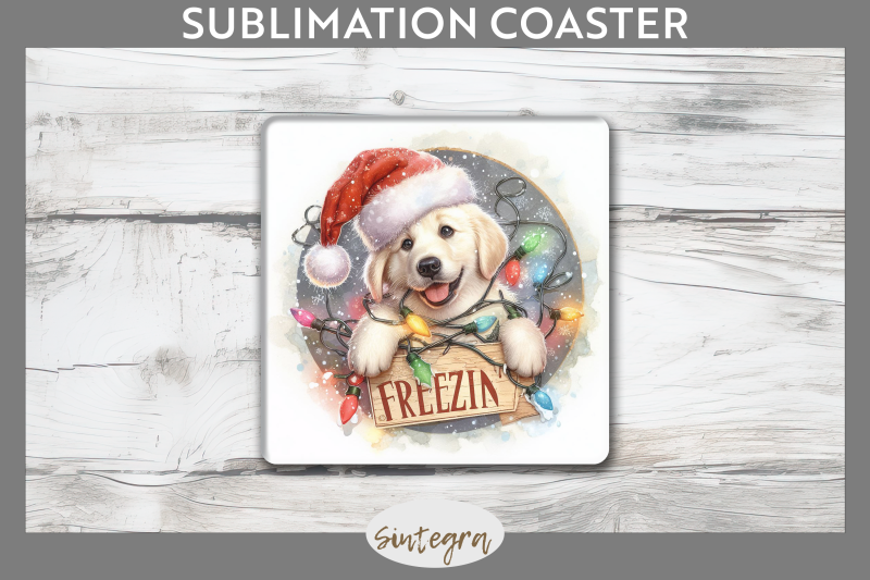 christmas-vintage-freezin-039-lab-entangled-square-coaster-sublimation
