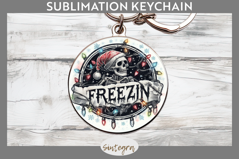 christmas-freezin-039-skeleton-entangled-round-keychain-sublimation