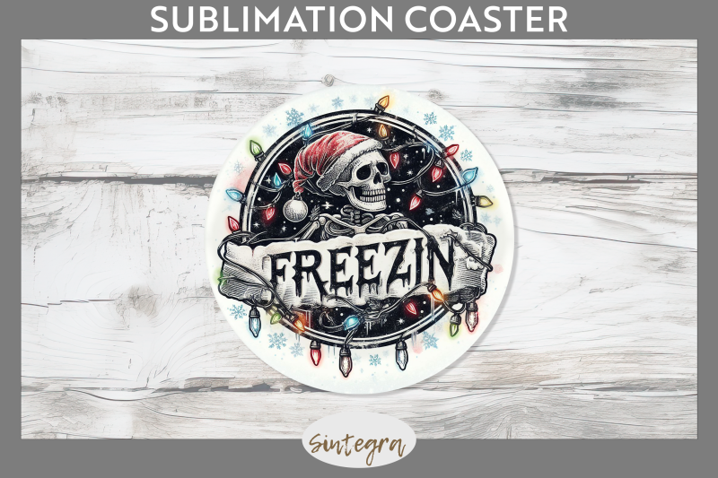 christmas-freezin-039-skeleton-entangled-round-coaster-sublimation
