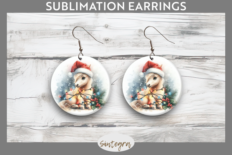 christmas-horse-animal-entangled-in-lights-round-earrings-sublimation