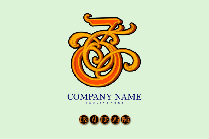 elegant-emblem-classic-number-3-monogram-logo