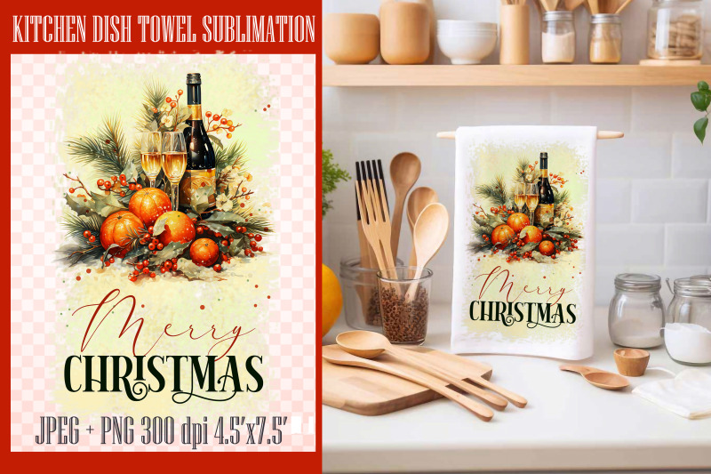 christmas-towel-design-kitchen-towel-sublimatio-png