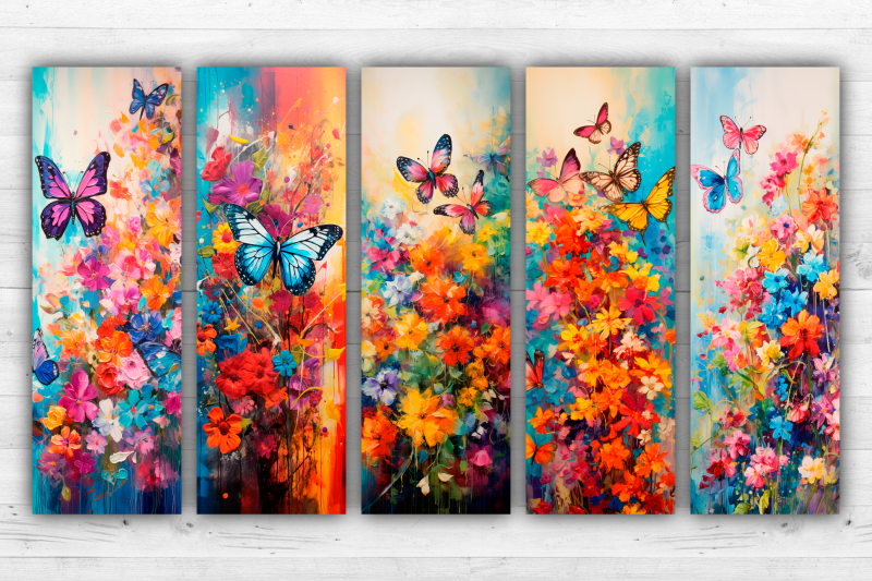 10-butterflies-bookmarks-printable-2x6-inch