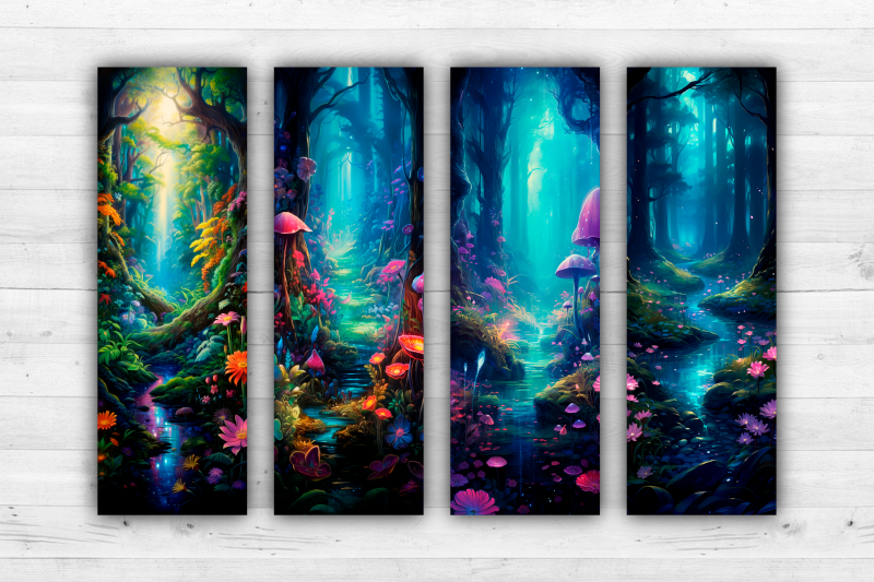 12-magical-forest-bookmarks-printable-2x6-inch