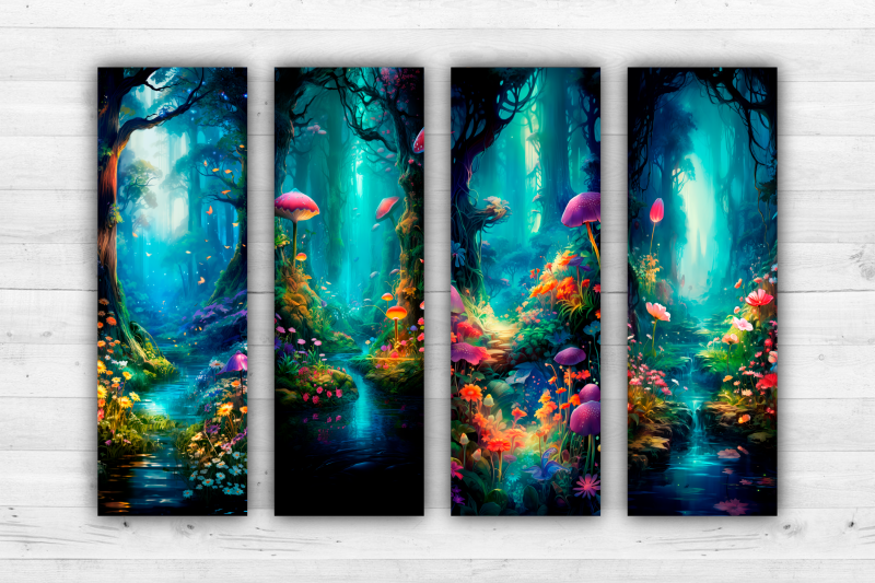 12-magical-forest-bookmarks-printable-2x6-inch