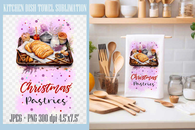vintage-christmas-png-kitchen-dish-towel-sublimation